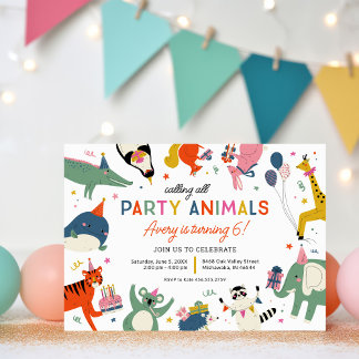 Party Tiere Kindergeburtstag Party Einladung