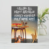 PARTY TIERE KUNDENEINLAGEN EINLADUNG (Stehend Vorderseite)