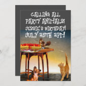 PARTY TIERE KUNDENEINLAGEN EINLADUNG (Vorne/Hinten)