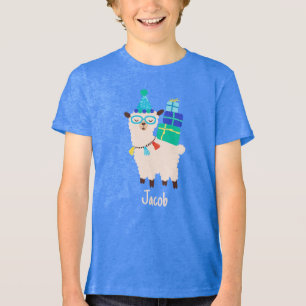 Party-Tiere Lama Geburtstag Kinder Tri-Blend Shirt