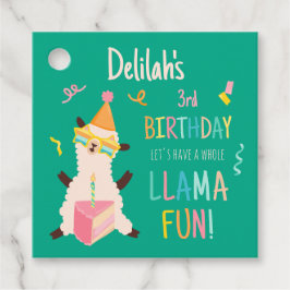 Party-Tiere Lama Geburtstagsmädchen Grün Geschenkanhänger