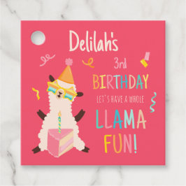 Party-Tiere Lama Geburtstagsmädchen Rosa Geschenkanhänger
