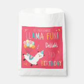 Party-Tiere Llama Geburtstagsmädchen Rosa Geschenktütchen (Vorderseite)