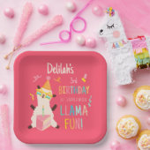 Party-Tiere Llama Geburtstagsmädchen Rosa Pappteller (Party)