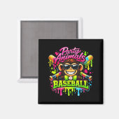 Party-Tiere Meme Baseball lustiger Affe Magnet (Vorderseite/Rückseite)