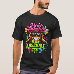 Party-Tiere Meme Baseball lustiger Affe T-Shirt