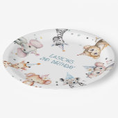 Party Tiere niedlich Safari Geburtstagsparty Pappteller (Schrägansicht)