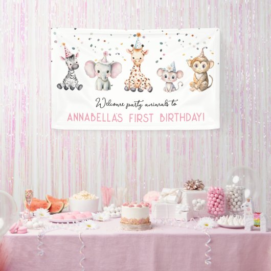 Party-Tiere Safari Geburtstagsgeschenk Banner (Party)