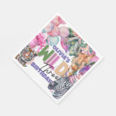 Party Tiere Safari Jungle Wild Drei Geburtstage Serviette (Ecke)