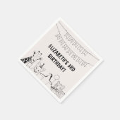 Party Tiere von Hand gezogene Doodle Kind Geburtst Serviette (Ecke)