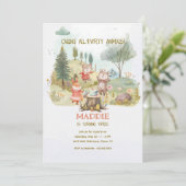 Party Tiere Waldland Kindergeburtstag Party Einladung (Stehend Vorderseite)