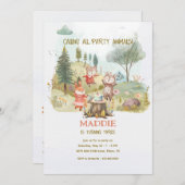 Party Tiere Waldland Kindergeburtstag Party Einladung (Vorne/Hinten)