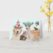 Party Tiere Wild Geburtstag Karte (Gelbe Blume)