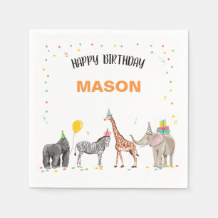 Party Tiere Wild One Zoo Jungle Boy Geburtstag Serviette