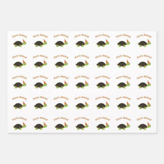 Party Tierschildkröte Geschenkpapier Set (Vorderseite 3)