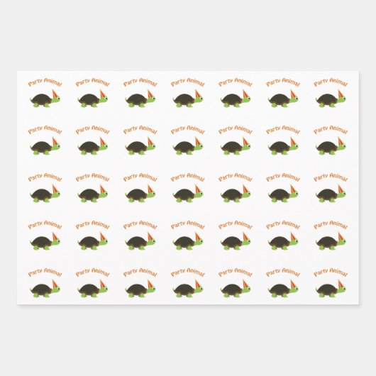 Party Tierschildkröte Geschenkpapier Set (Vorderseite)