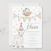 Party Tierziege 3. Geburtstag Einladung Kinder (Vorderseite)