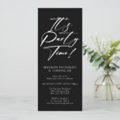 Party Time 40. Geburtstag Party Einfache Eleganz Einladung (Stehend Vorderseite)