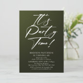 Party Time 40. Geburtstag Party Einfache Eleganz Einladung (Stehend Vorderseite)