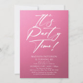 Party Time 40. Geburtstag Party Einfache Eleganz Einladung (Vorderseite)