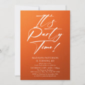 Party Time 40. Geburtstag Party Einfache Eleganz Einladung (Vorderseite)