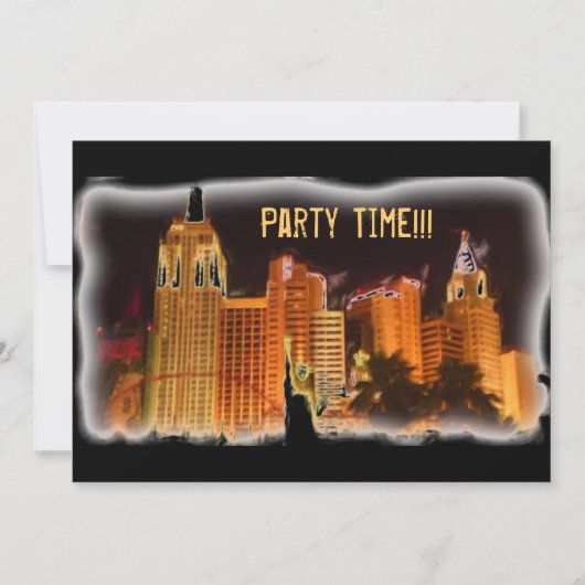 Party Time anpassbare Vegas-Einladungen Einladung (Vorderseite)