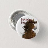 Party Time Appaloosa Pferd Button (Vorne & Hinten)