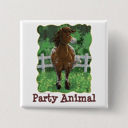 Party Time Appaloosa Pferd Button (Vorderseite)