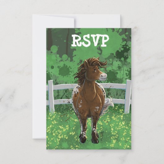 Party Time Appaloosa Pferd RSVP Karte (Vorderseite)