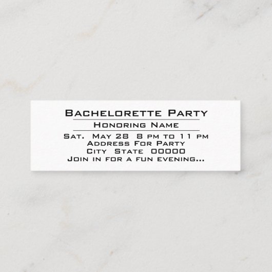 Party Time Bachelorette Bachelor Party Einladung (Rückseite)