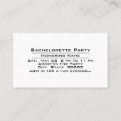 Party Time Bachelorette Feier Einladung (Rückseite)
