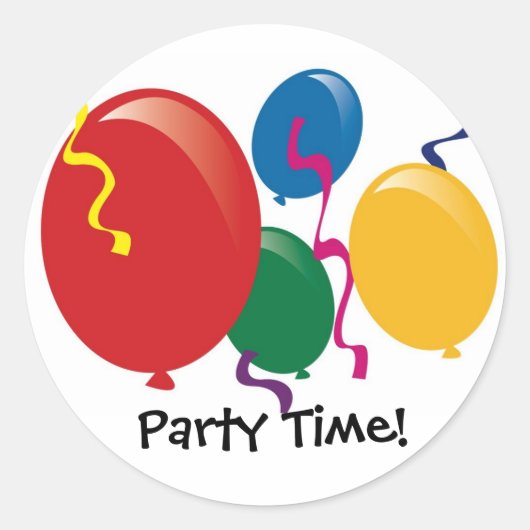 Party Time Balloons Stickers (Vorderseite)
