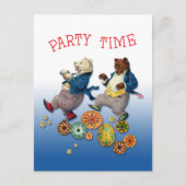 Party Time Bären Postkarte (Vorderseite)
