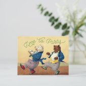Party Time Bears Postkarte (Stehend Vorderseite)