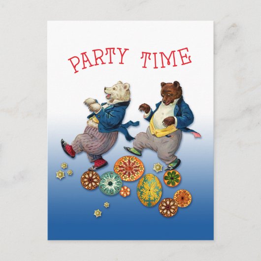 Party Time Bears Postkarte (Vorderseite)