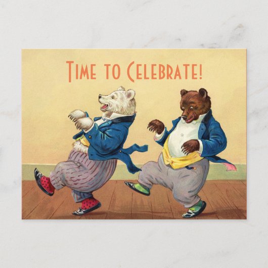 Party Time Bears Postkarte (Vorderseite)