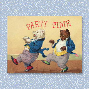 Party Time Bears Postkarte