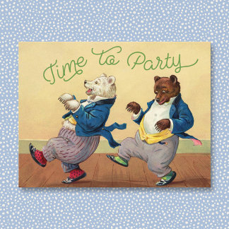 Party Time Bears Postkarte