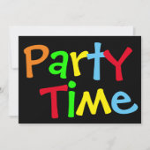 Party Time Birthday Foto Einladung (Vorderseite)