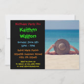 Party Time Birthday Foto Einladung (Rückseite)