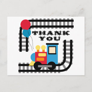 Party Time Birthday Train Danke Postcard Postkarte