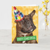 Party Time Boxer Dog BYOB bringen Ihren eigenen Kn Karte (Gelbe Blume)