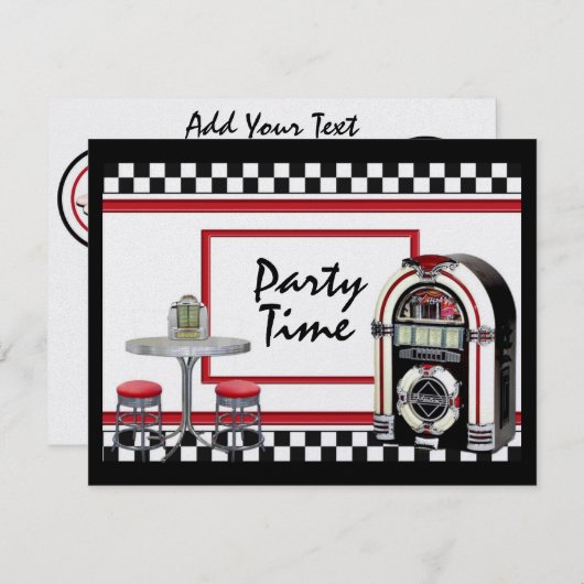 Party Time by SRF Einladung (Vorne/Hinten)