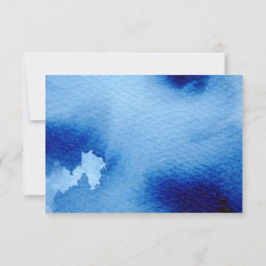 PARTY TIME CELEBRATION Goldene blaue Aquarellfarbe Einladung (Rückseite)