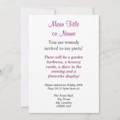 Party Time Celebrations Einladung (Rückseite)