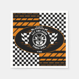 Party Time Checkered Flag Auto Sportwagen Racing Serviette