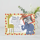 Party Time Circus/Foto Einladung (Stehend Vorderseite)