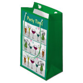 Party Time Cocktails Alkohol Geburtstag Ereignisse Kleine Geschenktüte (Vorderseite Schrägansicht)