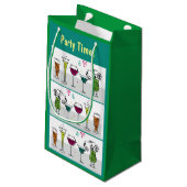 Party Time Cocktails Alkohol Geburtstag Ereignisse Kleine Geschenktüte (Rückseite Schrägansicht)