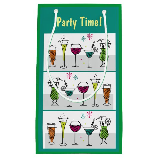 Party Time Cocktails Alkohol Geburtstag Ereignisse Kleine Geschenktüte (Vorderseite)